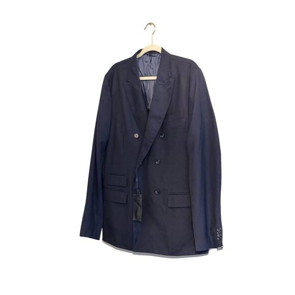 J. Lindeberg Hopper Double Breasted Slim Fit Wool Blazer Navy 54L NWT - Picture 2 of 12